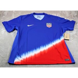 USA Soccer Jersey Mens XL Blue Red Soccer Nike Dri Fit One Nation USMNT